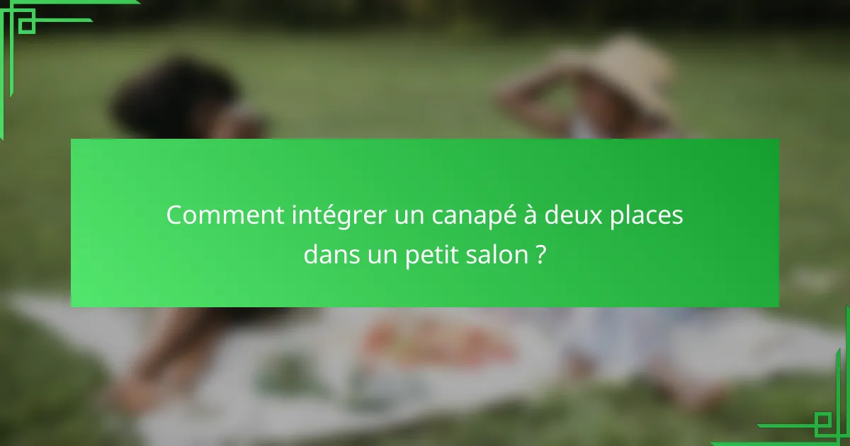Comment intégrer un canapé à deux places dans un petit salon ?