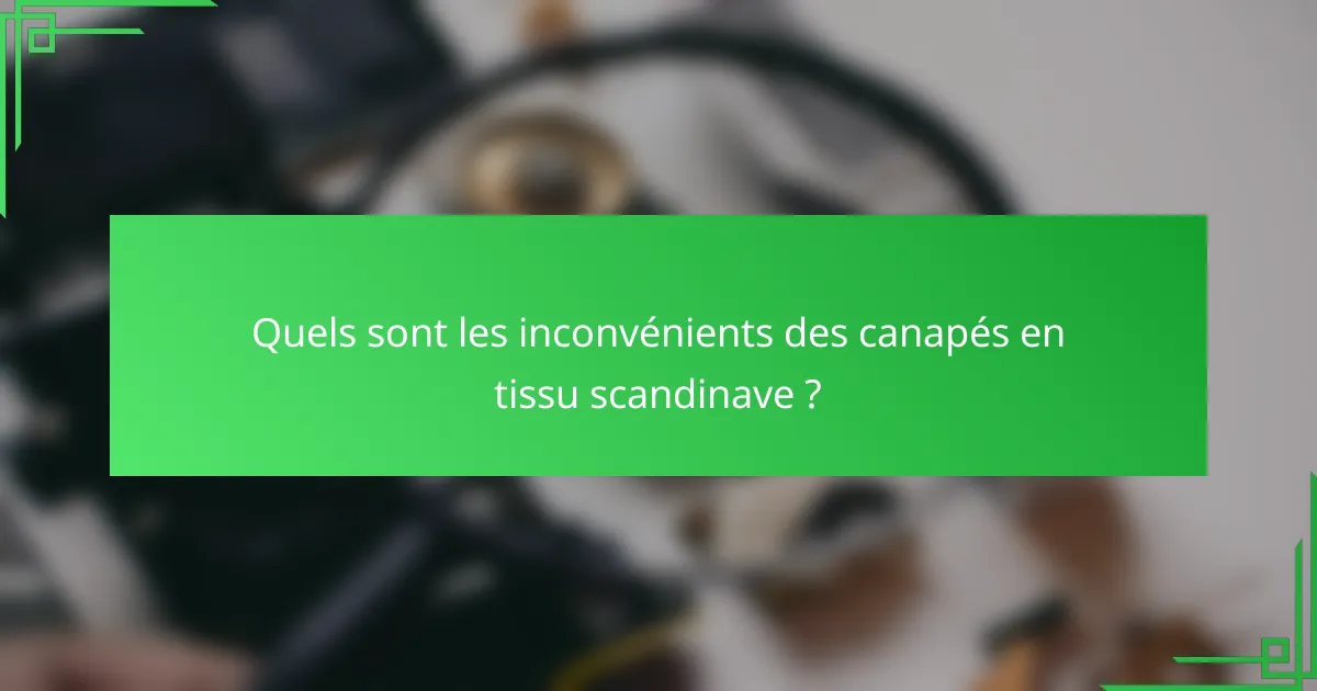 Quels sont les inconvénients des canapés en tissu scandinave ?